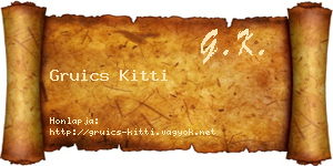 Gruics Kitti névjegykártya